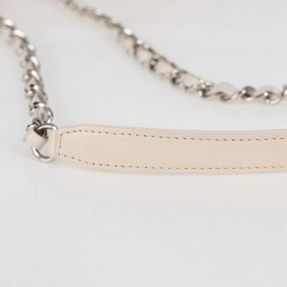 CHANEL Chain Shoulder Bag Canvas White Multicolor CC Auth 117109AM - Picture 9 of 16